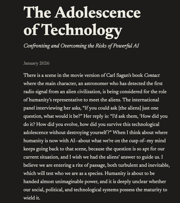 The Adolescence of Technology